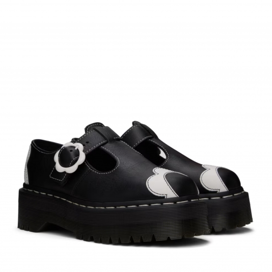Bethan Platform Flower Black / Optical White Pisa