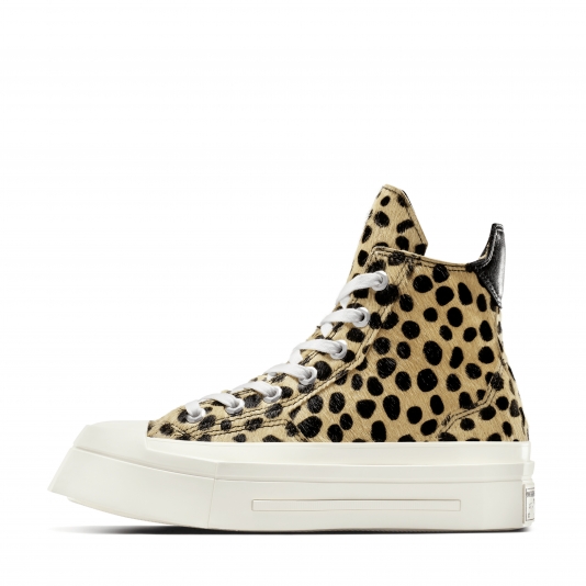 Chuck Taylor Vintage 70 De Luxe Squared Pony Hair HI Gold/Black/White