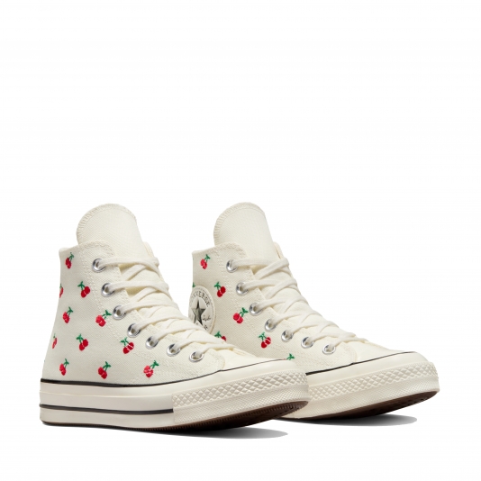 Chuck Taylor Vintage 70 Cherries HI Egret/Black/Red