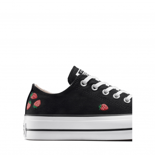 Chuck Taylor All Star Platform Embroidered Strawberries OX Black/Soft Red/White