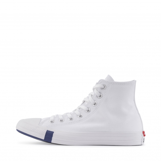 Chuck Taylor All Star Logo Play HI White/Rush Blue/Rose Maroon