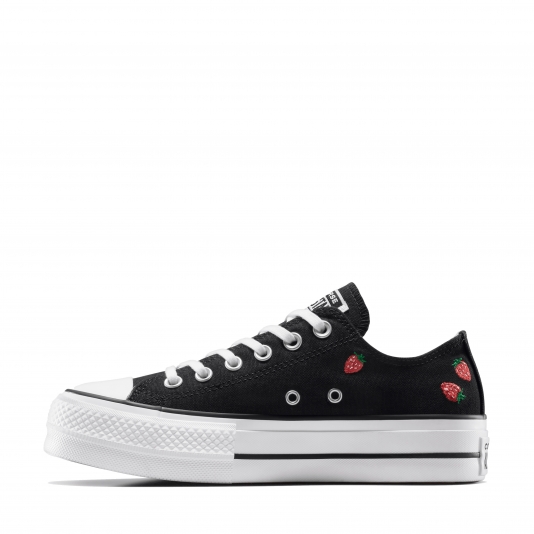 Chuck Taylor All Star Platform Embroidered Strawberries OX Black/Soft Red/White