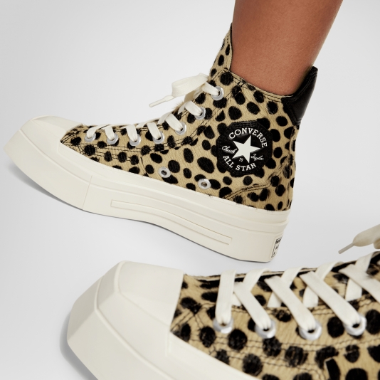 Chuck Taylor Vintage 70 De Luxe Squared Pony Hair HI Gold/Black/White