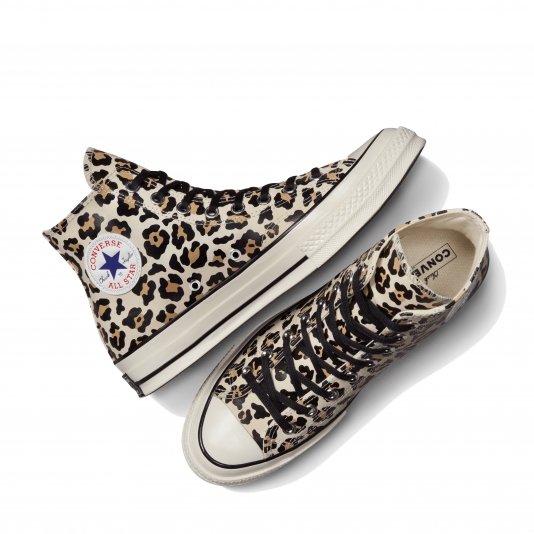 Chuck Taylor Vintage 70 Glow-In-The-Dark Leopard HI Egret/Light Fawn/Black