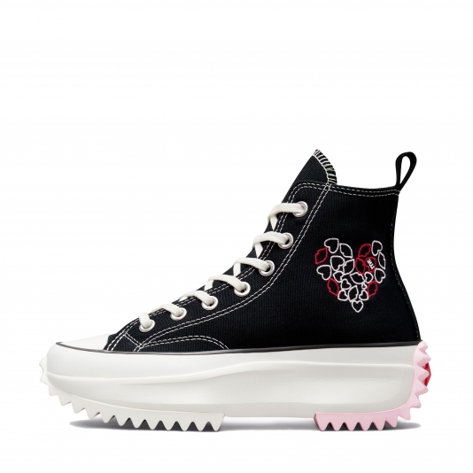 Run Star Hike Lugged Embroidered Hearts HI Black/University Red