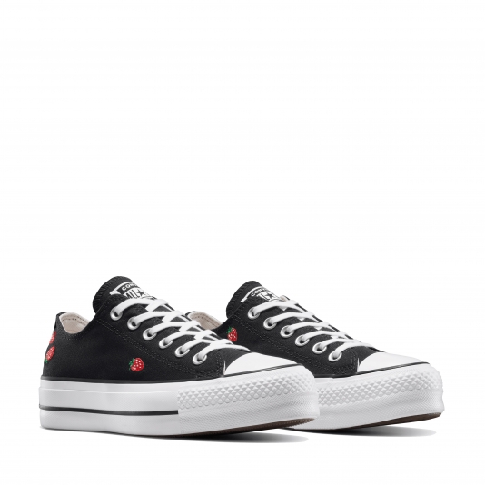Chuck Taylor All Star Platform Embroidered Strawberries OX Black/Soft Red/White