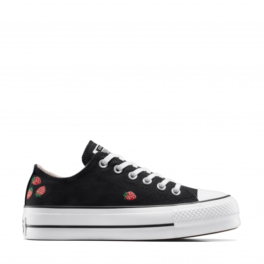 Chuck Taylor All Star Platform Embroidered Strawberries OX Black/Soft Red/White