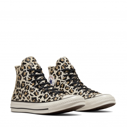 Chuck Taylor Vintage 70 Glow-In-The-Dark Leopard HI Egret/Light Fawn/Black