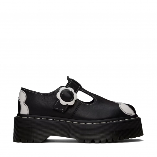 Bethan Platform Flower Black / Optical White Pisa
