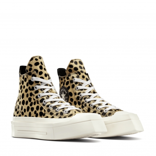 Chuck Taylor Vintage 70 De Luxe Squared Pony Hair HI Gold/Black/White