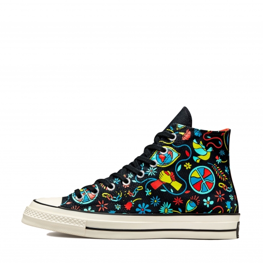 Chuck Taylor Vintage 70 Peace & Unity HI Black/Poppy Glow/Lime Twist