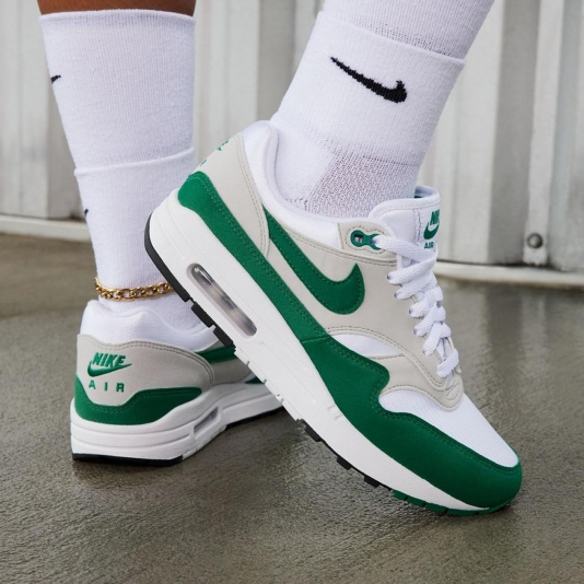 Air Max 1 `87 White/Neutral Grey/Black/Evergreen Aura