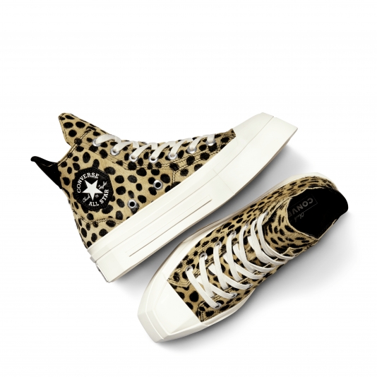 Chuck Taylor Vintage 70 De Luxe Squared Pony Hair HI Gold/Black/White