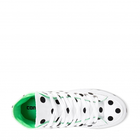 Chuck Taylor All Star HI Dots White/Black/Illusion Green