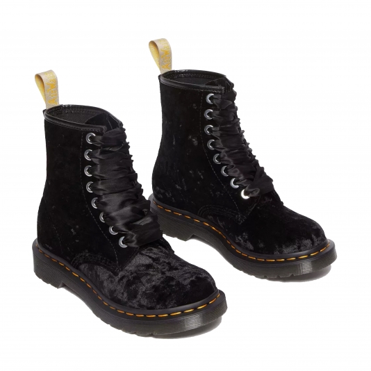 1460 Vegan Black Crushed Velvet