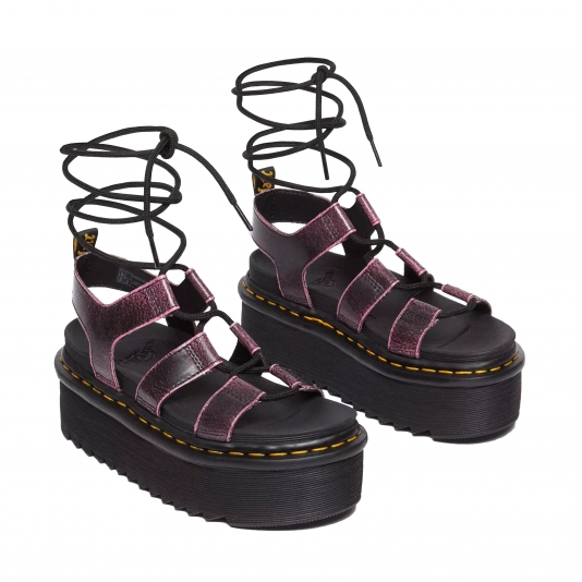 Nartilla Platform Distressed Black / Fondant Pink Two Tone Rub Off