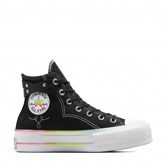 Chuck Taylor All Star Platform Pride HI Black/White/Chaos Fushcia