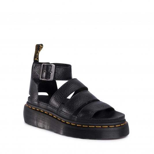 Clarissa Platform Black Milled Nappa