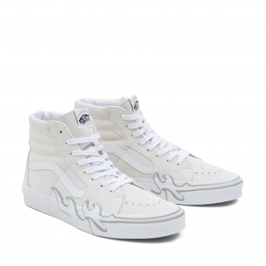 Sk8-HI Flame Mono White Suede