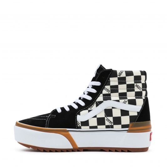Sk8-HI Stacked Checkerboard Black/White