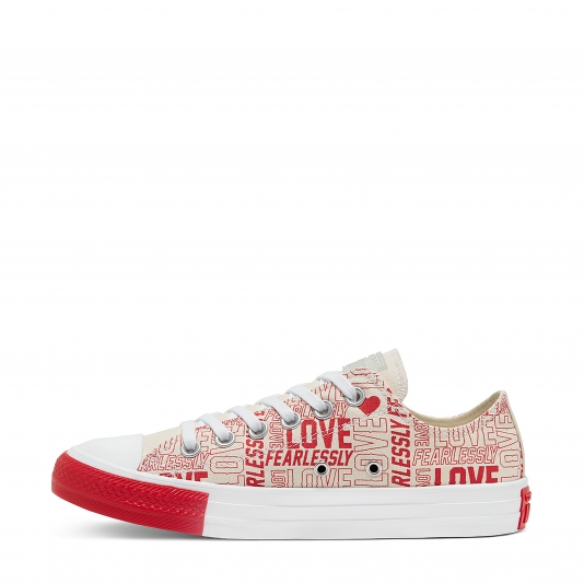 Chuck Taylor All Star OX Love Fearlessly Egret/University Red/White