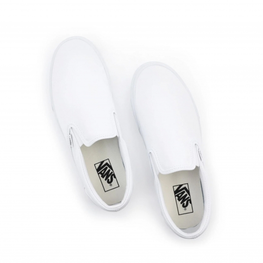 White slip cheap on vans platform