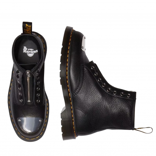 1460 Zip Toe Plate Lunar Black Milled Nappa