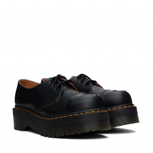 1461 Platform Mademe Black Vintage Smooth