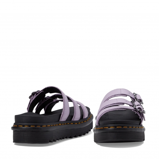 Blaire Slide Flower Lilac Milled Nappa