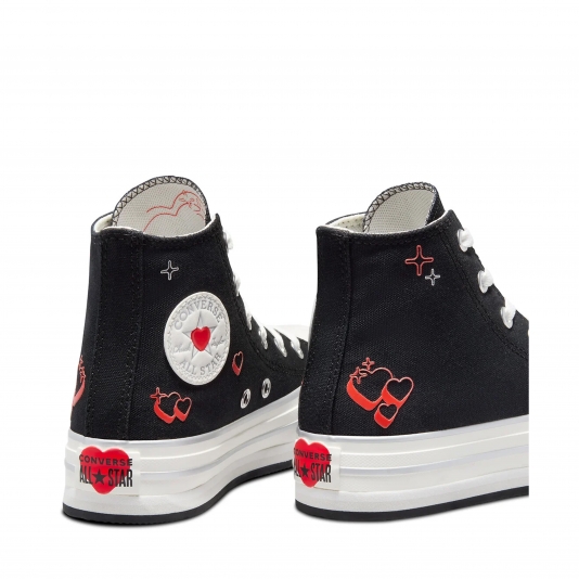 Converse A09121C Chuck Taylor All Star Platform Y2K Heart HI Black Vintage White MONOAD