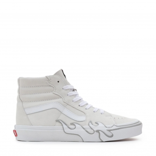 Sk8-HI Flame Mono White Suede