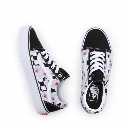 Old Skool Hibiscus Check Black