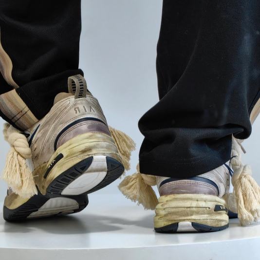 [ CUSTOM ] Air Monarch 4 Dreadlocks Dirty Beige/Brown
