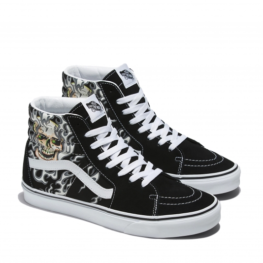 Sk8-HI Flame Skull Black/True White