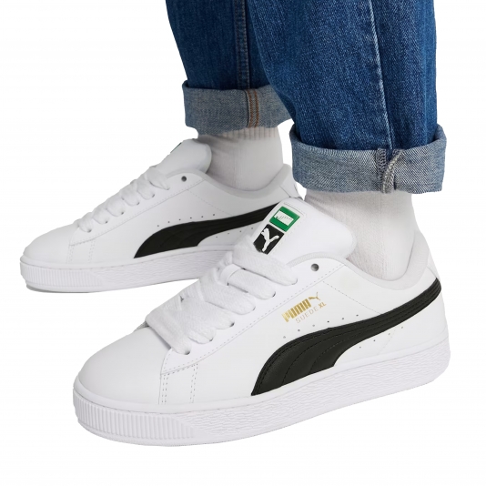 Suede XL White/Black Leather