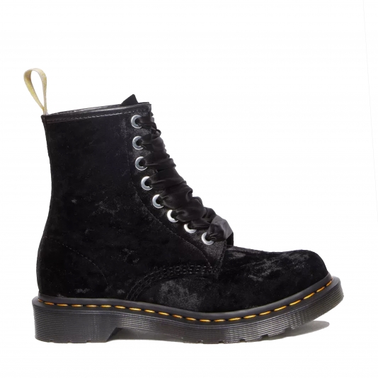 1460 Vegan Black Crushed Velvet