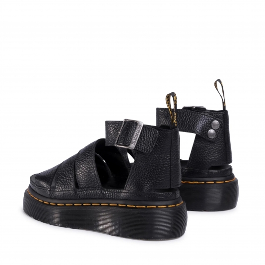 Clarissa Platform Black Milled Nappa