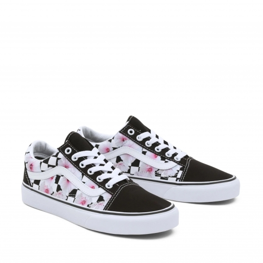 Old Skool Hibiscus Check Black