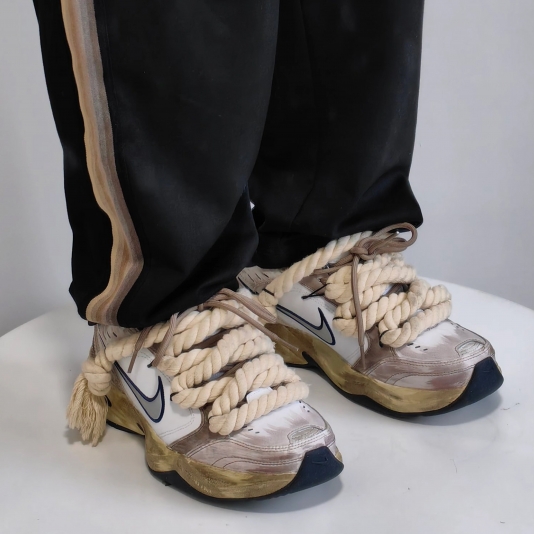 [ CUSTOM ] Air Monarch 4 Dreadlocks Dirty Beige/Brown