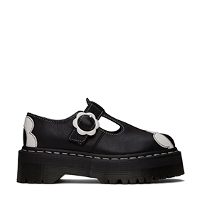 Bethan Platform Flower Black / Optical White Pisa