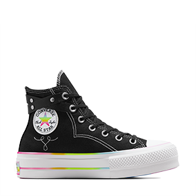 Chuck Taylor All Star Platform Pride HI Black/White/Chaos Fushcia