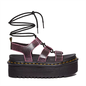 Nartilla Platform Distressed Black / Fondant Pink Two Tone Rub Off