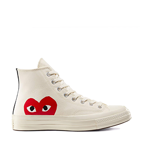Chuck Taylor Vintage 70 X Comme des Garcons PLAY HI Milk/White/High Risk Red