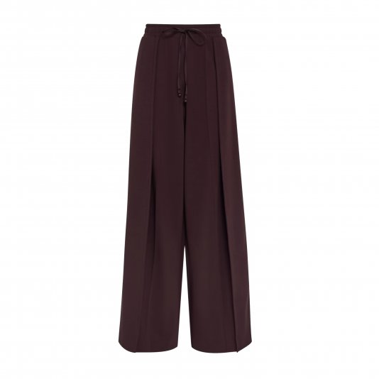 Pleat Wide Pant Shadow Brown
