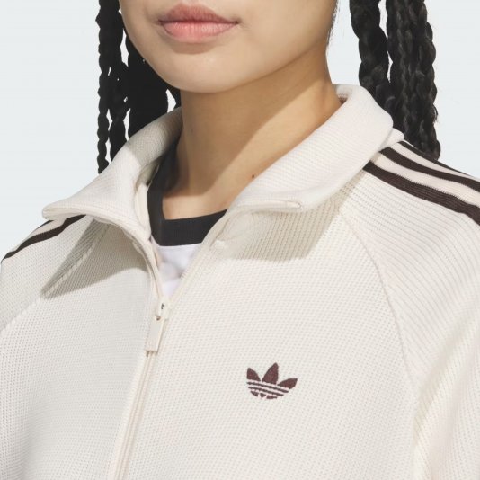 Knit Baloon Track Top Wonder White