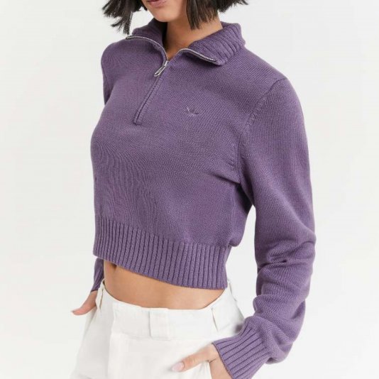 Premium Essentials Half Zip Dark Gray Violet