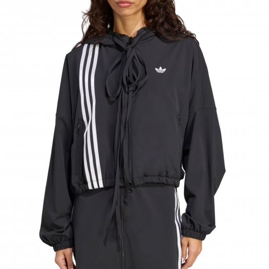 Ribbon Off Placed 3-Stripes Tracktop Black