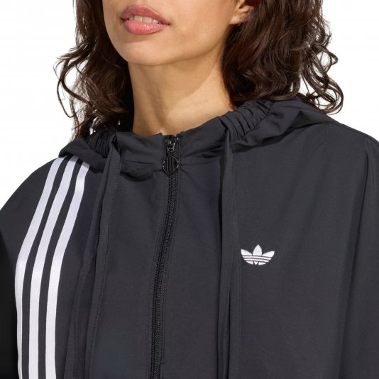 Ribbon Off Placed 3-Stripes Tracktop Black
