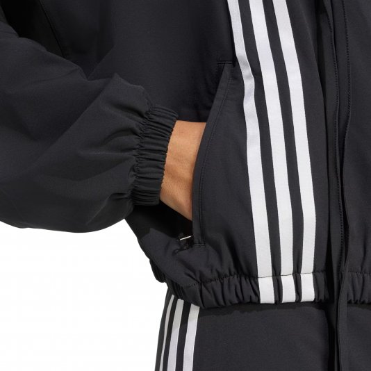 Ribbon Off Placed 3-Stripes Tracktop Black