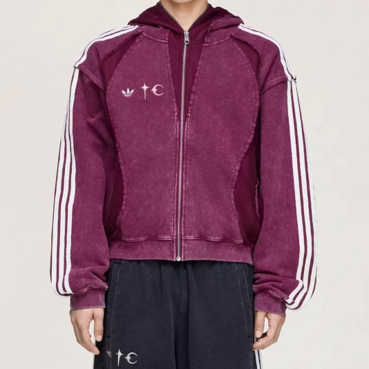 Teamgeist Hooded Zip Up X Thug Club Maroon